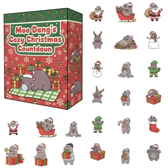 Discover 2025 Hippo Acrylic Advent Calendar Seasonal 24-Day Home Decor
