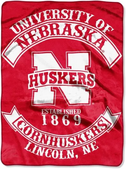 Discover Nebraska Corn Huskers Plush Blanket, 60”x80” - Warm & Soft NCAA BLANKET