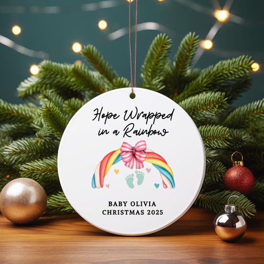 Discover Rainbow Baby Christmas Ornament, IVF Miracle Gift, Keepsake Decoration for Newborn, Holiday Gift, Personalized Keepsake, Baby Shower Gift
