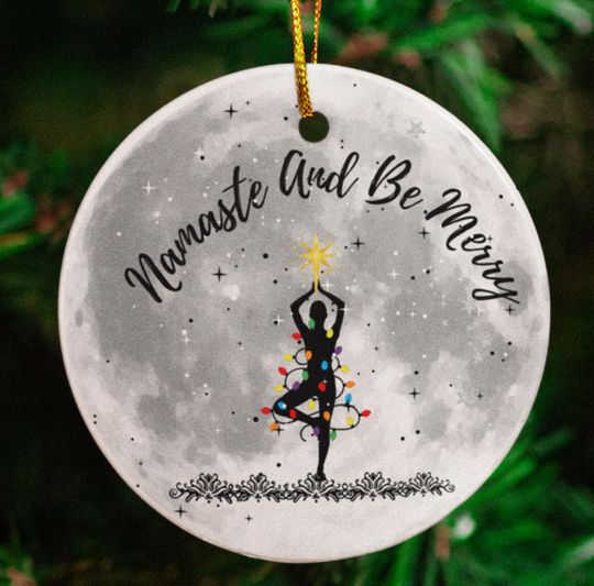 Discover Yoga Tree Pose Christmas Ornament: Namaste Holiday Decor