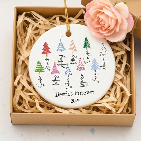 Custom Besties Ornament, Friendship Sublime Ornament, Christmas Gifts for Best Friends, Timeless Friendship Keepsake