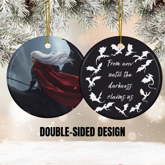 Discover Manon Blackbeak Inspired Double-Sided Ceramic Ornament | The Thirteen Decor | Fantasy Gift for Book Lovers