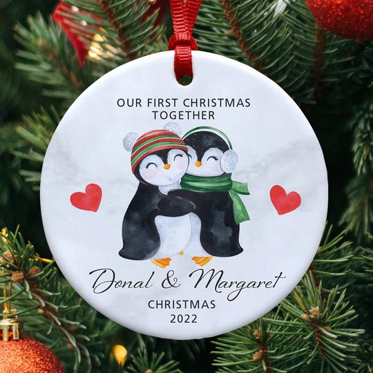 Discover Couples First Christmas Together  Penguin (Ceramic Ornament)