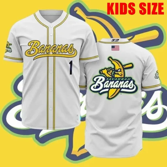 Discover Savannah Bananas Baseball Jersey kids baseball Jersey