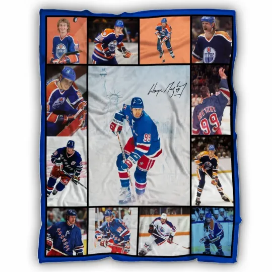 Discover Wayne Gretzky Blankets, The greatest hockey player Fleece Blanket