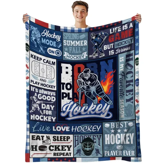 Discover Ice Hockey Blanket Gifts for Hockey Lovers Hockeys Fleece Blanket