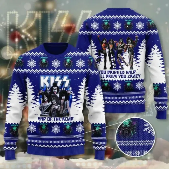 Discover Retro Rock-Inspired Ugly Christmas Sweater – Holiday Party Pullover