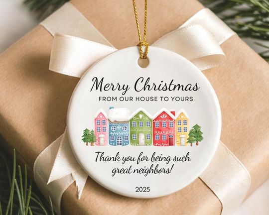 Discover Great Neighbors Ornament, Christmas Ornament For Neighbors, Housewarming Gift, Hostess Gift, Christmas Party Gift