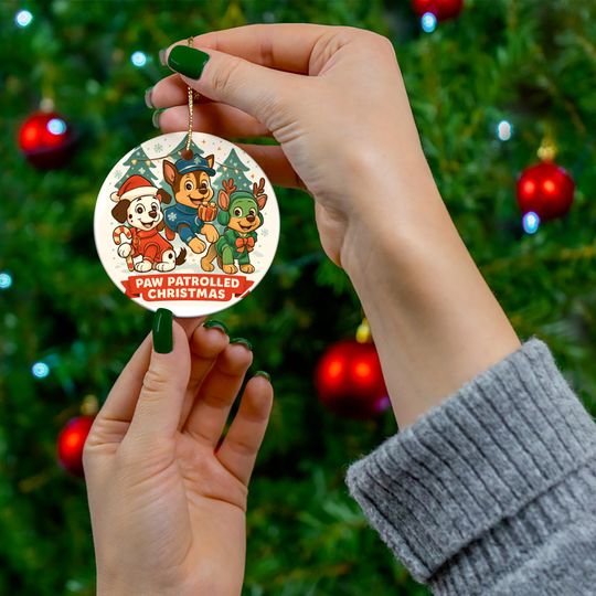 Discover Paw Patrolled Christmas Ceramic Ornament