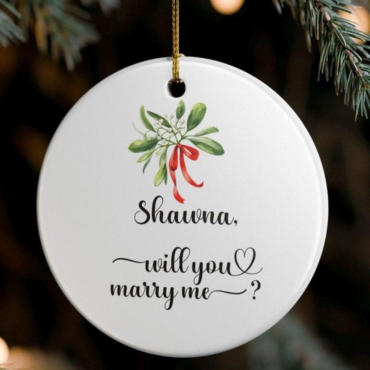 Discover Engagement Proposal Ornament, Will You Marry Me Decoration, Wedding Gift, Bride to Be, Romantic Keepsake, Christmas Ornament