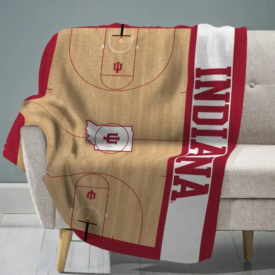 Discover Sleep Squad Indiana Hoosiers Basketball Court Fleece Blanket