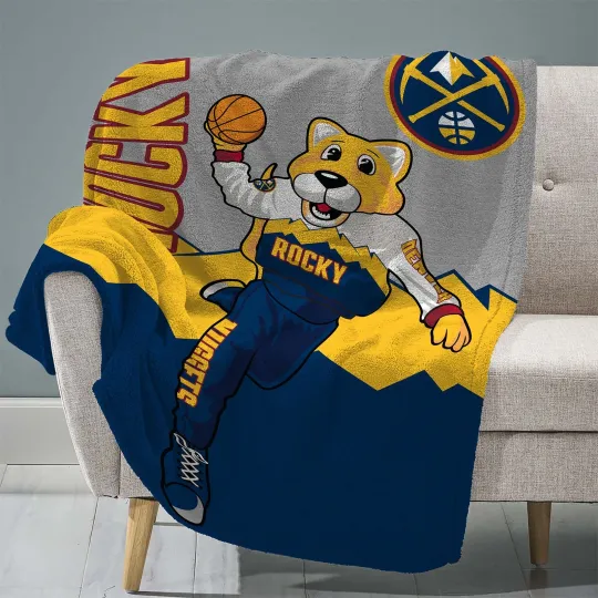 Sleep Squad Denver Nuggets Rocky Mascot Fleece Blanket