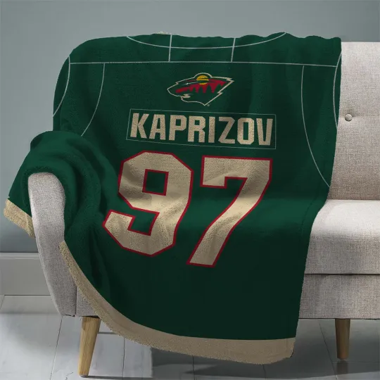 Discover Sleep Squad Minnesota Wild Kirill Kaprizov Fleece Blanket