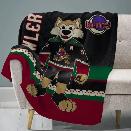 Discover Sleep Squad Arizonna Coyotes Howler Mascot Fleece Blanket