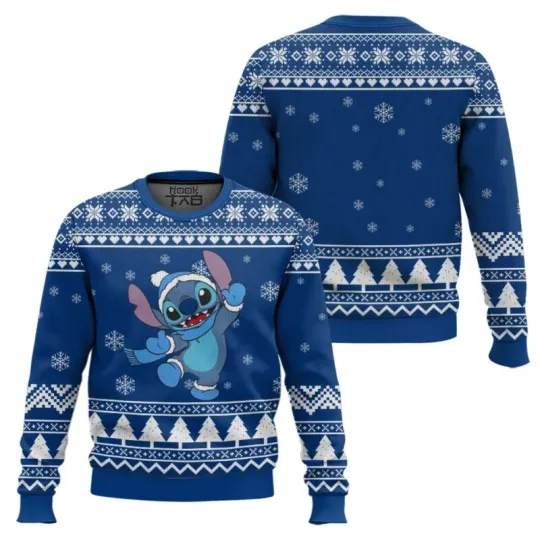 Discover Stitch Blue Christmas Lilo And Stitch Ugly Christmas Sweater