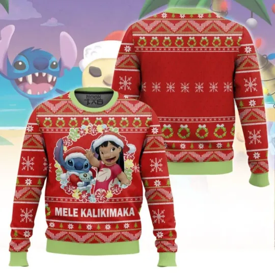 Mele Kalikimaka Lilo And Stitch Ugly Christmas Sweater