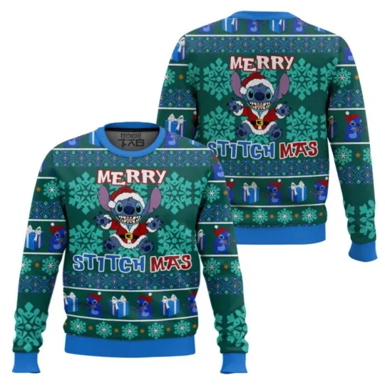 Discover Merry Stitch Mas Lilo And Stitch Ugly Christmas Sweater