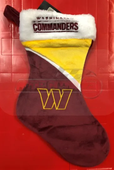 Discover Washington Commanders football Colorblock Christmas Stocking