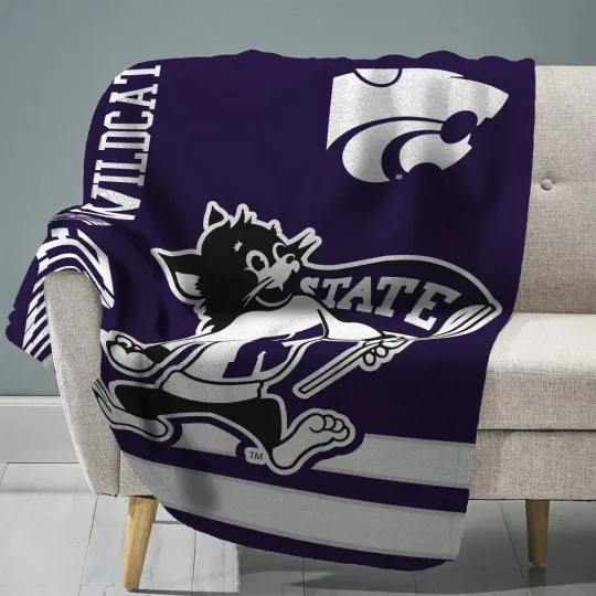 Kansas State Wildcats Willie the Wildcat Mascot Fleece Blanket