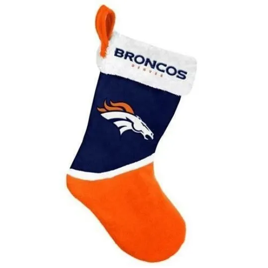 Discover Denver Broncos Christmas Stocking Holiday 17" Team Colors Logo New! (D/3/4)