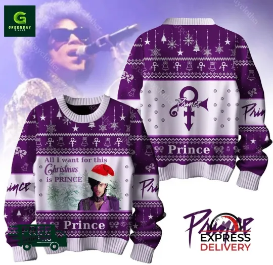 Discover All I Want For Christmas Is Prince Ugly Christmas Sweater