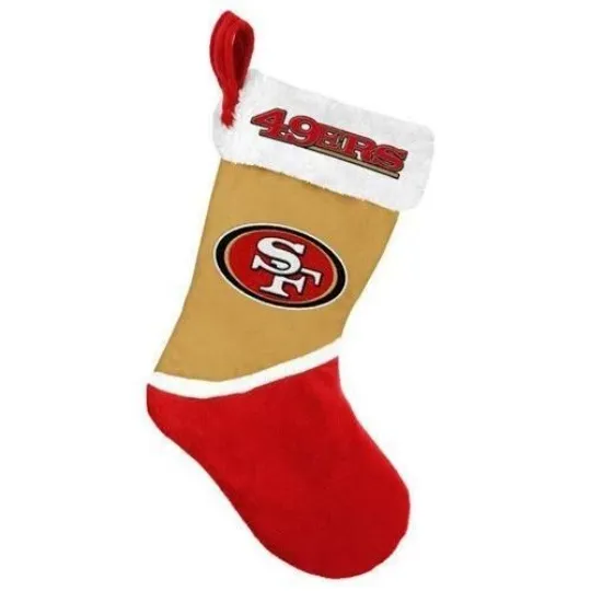 Discover San Francisco 49ers Christmas Stocking Holiday 17" Team Colors Logo New (A/1/4)