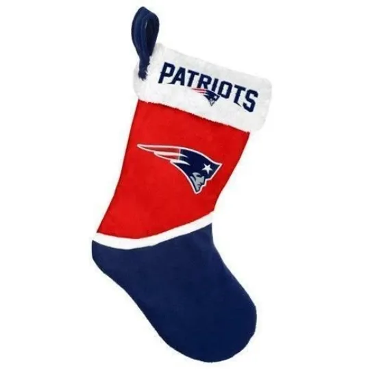 Discover New England Patriots Christmas Stocking Holiday 17" ( NEW ) (A/7/4)
