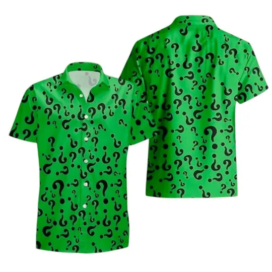 Riddler Supervillain Green Hawaiian Shirt, Horror Movie Shirt