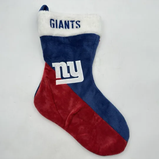 New York Forever Collectibles Basic Christmas Stocking Blue/Red NWT football