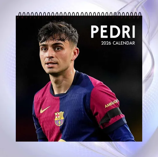 Discover Pedri 2026 Vertical Wall Calendar FC Barcelona Football Soccer Player Gift