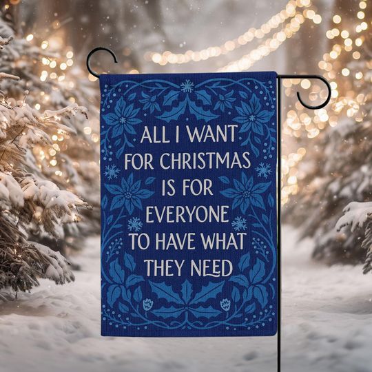 Christmas Kindness Garden Flag  Holiday Linen Decor