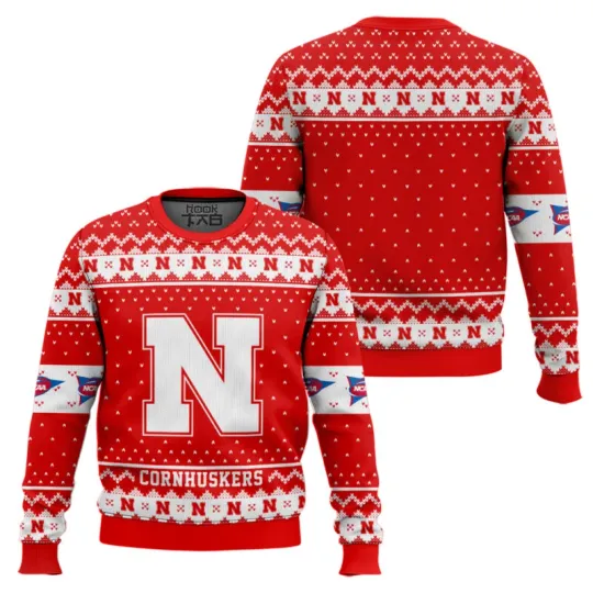 Discover Nebraska Cornhusker Ugly Christmas Sweater Holiday Gift