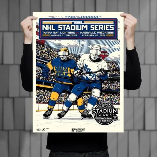 Discover Phenom Gallery NHL Stadium Series 2022 Predators vs Lightning Serigraph Poster