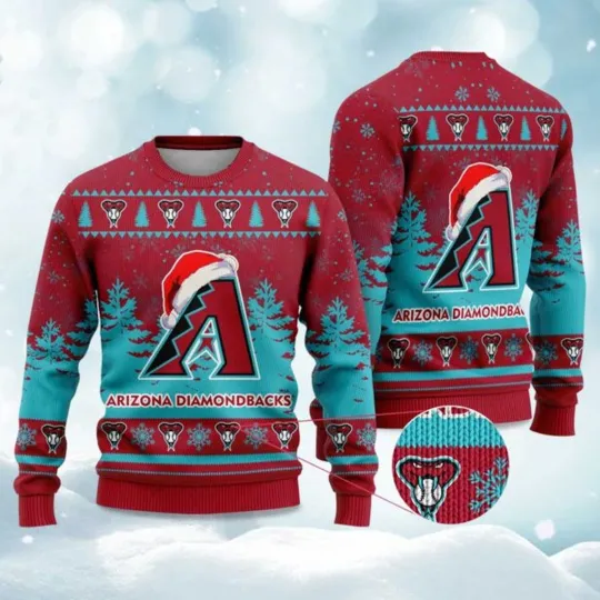 2025 Diamondbacks Snowflakes Christmas Ugly Sweater - Christmas Gift