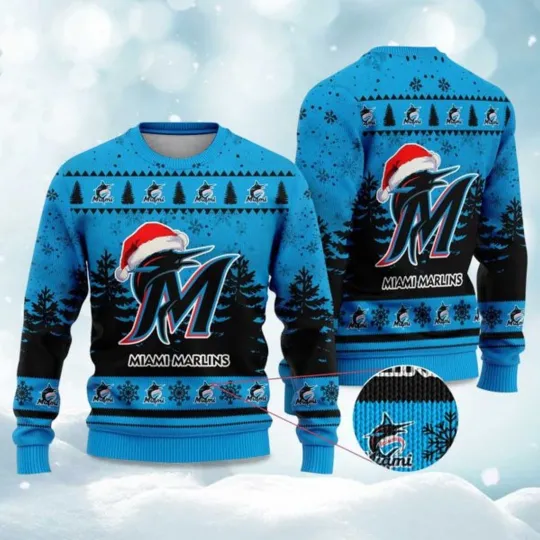 Discover 2025 Marlins Snowflakes Christmas Ugly Sweater - Christmas Gift For Men, Women