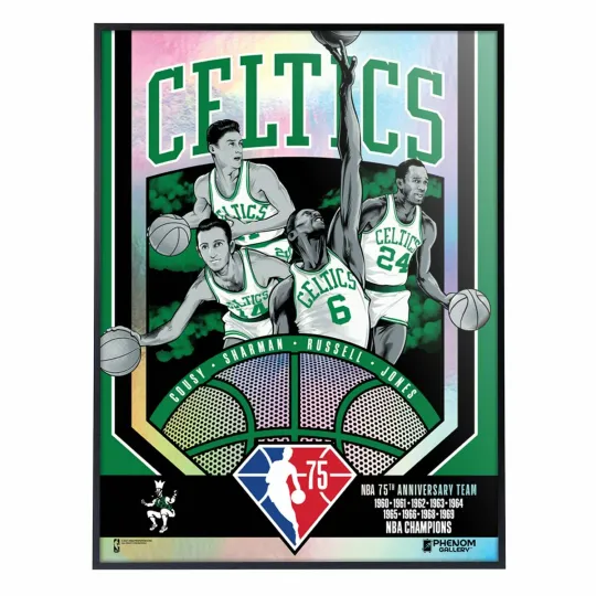 Phenom Gallery Boston Celtics 75th Anniv 60's NBA Champs Poster