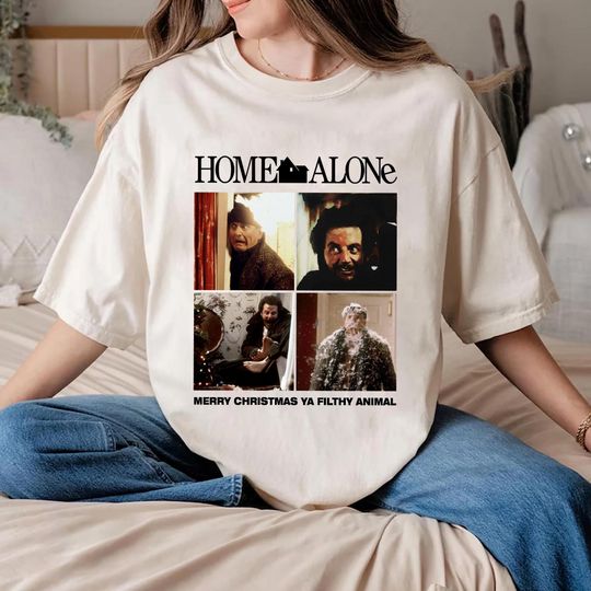 Funny Home Alone Movie T-Shirt, Christmas Kevin McCallister Hoodie, Merry Christmas Ya Filthy Animal Sweatshirt