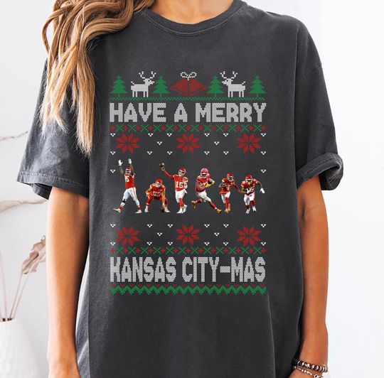 Discover Kansas City Football Christmas T-Shirt, Game Day Tee, Kansas City-Mas