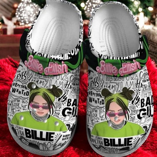 Billie Eilish Bad Guy Version Inspired Black Hole Clogs, Music Fan Foam Sandals, Breathable Shoes, Black Friday & Xmas 2025 Gift for Teens
