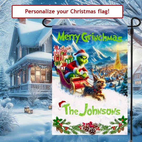 funny character Christmas Garden Flag funny character Christmas Flag Template funny character Garden Flag  funny character Wall Art Printable Merry Grin Flag