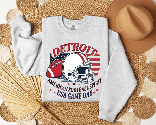 Discover Detroit Football Fan Tee: American Spirit Game Day Shirt