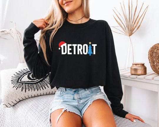 Discover Detroit Football Comfort Colors Shirt, Women's Game Day Lion Graphic Sweatshirt, Vintage Lion Football Apparel
