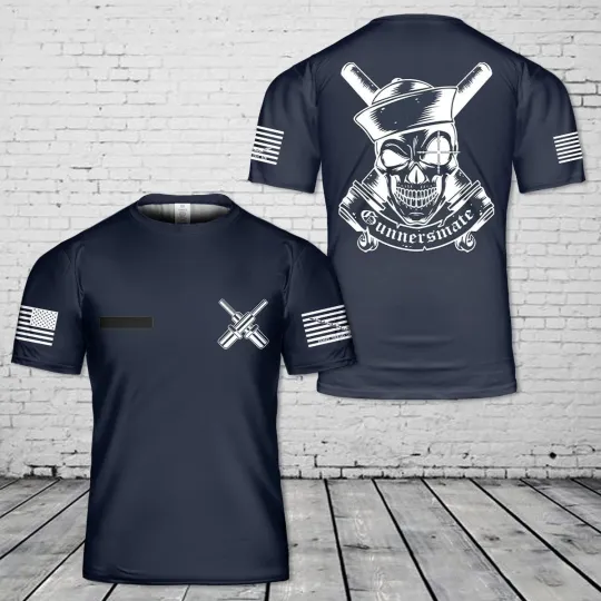 Discover Custom Name US Navy Gunner's Mate 3D T-Shirt Military AOP