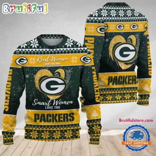 Green Bay Packers Women Love Football Ugly Christmas Sweater