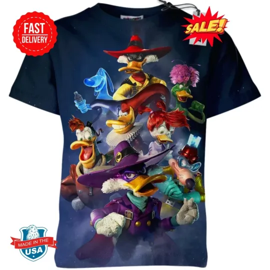 Discover Darkwing Duck Squad Shirt, Disney Shirt, Cartoon 3D Shirt