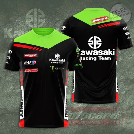 Discover Kawasaki Team Racing 3D T shirt, Gift For Fans