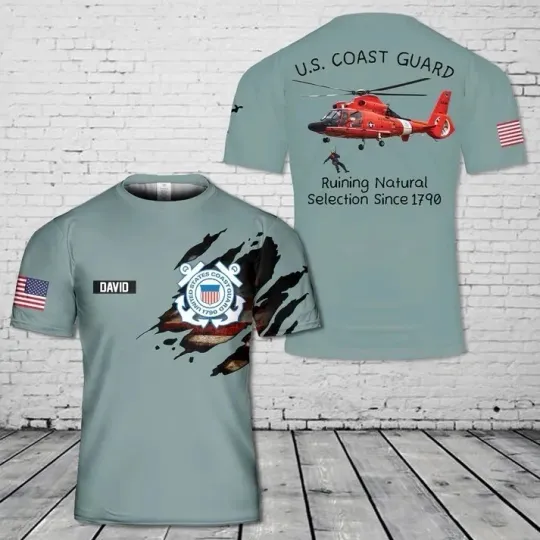 Custom Name US Coast Guard Ruining Natural Selection 3D T-Shirt