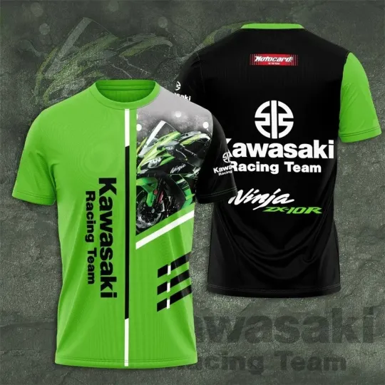 Kawasaki Motorcycle Racing Team 3D T Shirt Gift For Fan