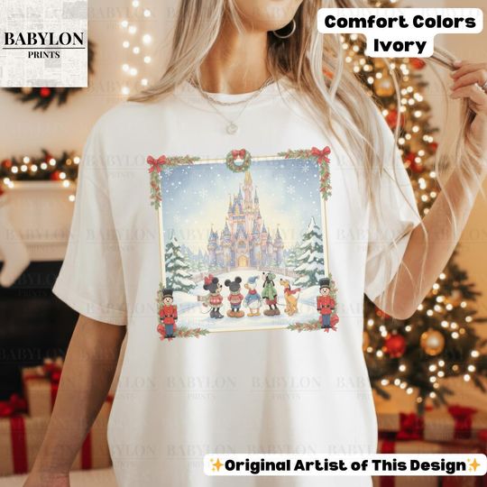 Discover Disney Mickey and Friends Christmas T-Shirt, Holiday Party & Retro Santa Design