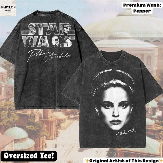 Oversized Double-Sided Padme Amidala Star Wars T-Shirt with Front and Back Print